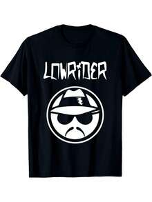 LOWRIDER T-Shirt, Soft Breathable Mens Print T-Shirt Cotton Tee, Sport T-Shirt For Running, Training, Loose-Fit Gym Clothes - 黑色 - 查看 2