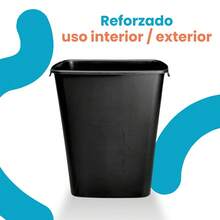 Plastic Trash Can For Outdoor And Indoor Use - Black - View 4