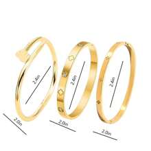 3 قطع/1 قطعة سوار من الفولاذ المقاوم للصدأ المطلي بالذهب عيار 18 قيراط مرصع بالراين ذو أربع أوراق البرسيم، مناسب للحفلات/الاستخدام اليومي/حفلات الزفاف/هدايا عيد الميلاد/هدايا عيد الحب.