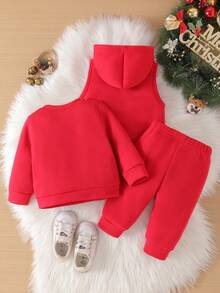Conjunto de ropa de fiesta de Navidad con camisa de manga larga y pantalones para bebé niño/niña