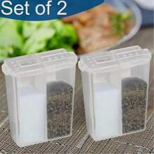 1/2 Juego de Botellas Pequeñas para Sal y Pimienta - Plástico Transparente con Tapa, Salero y Pimentero de Viaje - Multicolor - Ver 11