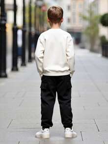 2pcs/Set Teenage Boys' Los Angeles Letter Print Sweatshirt And Sweatpants Suit, Casual Fashion Outfit For Spring, Autumn & Winter