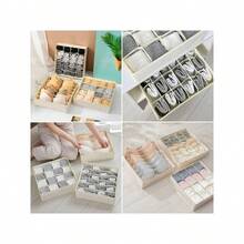 Bra Socks Underwear Organizer 3 Packs, Foldable Closet Organizer Drawer Soft Fabric Dresser Drawer Divider Bins For Bra Underwear Socks Ties Lingerie (Beige) - Beige-Set of 3 - View 4