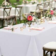 White Table Cloths Rectangle 8 Pack Tablecoths For 8 Foot Tables Washable Polyester Fabric Table Cover For Wedding Birthday Party Banquet Reception 60x120 Inch - White - View 4