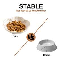 1pc Ceramic Pet Bowl, Cat Food Bowl Dog Food Bowl, Black & White Minimalist Pet Feeding & Drinking Bowl, Shallow Pet Bowl For Cats & Dogs, Safe Underglaze Craftsmanship - Multicolor - View 2