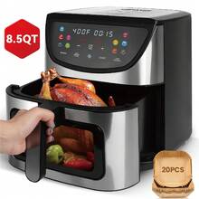 YMS 8.5QT Air Fryer, 1500W New Large Capacity Suitable For 5-6 People, Smart Touch Screen For Easy Operation With 10 Preset Functions, Non-Stick Coating For Easy Cleaning, Kitchen Accessories, Toaster Oven, Deep Fryer, Kitchen, Air Fryers - US A Type Plug(110-127V) - View 2