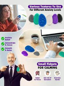 6pcs/Set Sensory Worry Stones: Textured Soft Fidget Toys For Teenager - Calming Stress Relievers For Anxiety, And Students,Fidget Toys,Sensory Toys,Toys,Toys,Sensory Toys,Fidget,Style Random