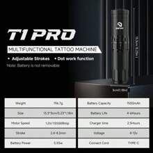 DQFART Tattoo Kit, Complete Wireless Tattoo Gun Kit With 1500MAH Power Supply Tattoo Machine, Tattoo Ink, 10 Tattoo Needles, Tattoo Practice Skins And Many Tattoo Supplies. Suitable For Beginners And Tattoo Artists