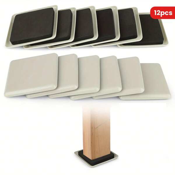 12pcs Furniture Foot Pads, 3.5inch Felt Furniture Sliders, Reusable Furniture Movers, For Carpet, Hardwood, Laminate, Tile
