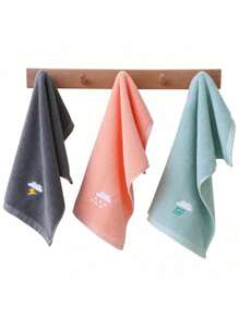 1pc Kids Face Towel, Baby Washcloth, Bath Towel, Bathroom Hand Towel, Multi-Color Fingertip Towel For Kids Hand Washing, Face Washing, Shower