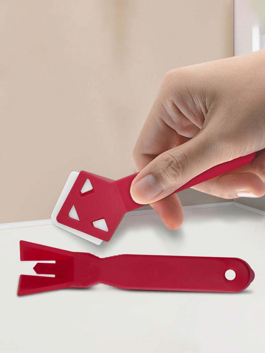 2件套铲胶器阴角刮刀玻璃胶铲角刮刀去除残胶刮刀接缝工具 - 紅色 - 查看 1
