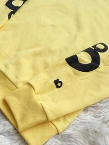 European And American Style Medium-Thick Star Print Hooded Sweatshirt, Unisex Loose Fit, A Must-Have For Y2K Streetwear Enthusiasts. Mesh Print Pullover Sweatshirt. - 黃色 - 查看 6