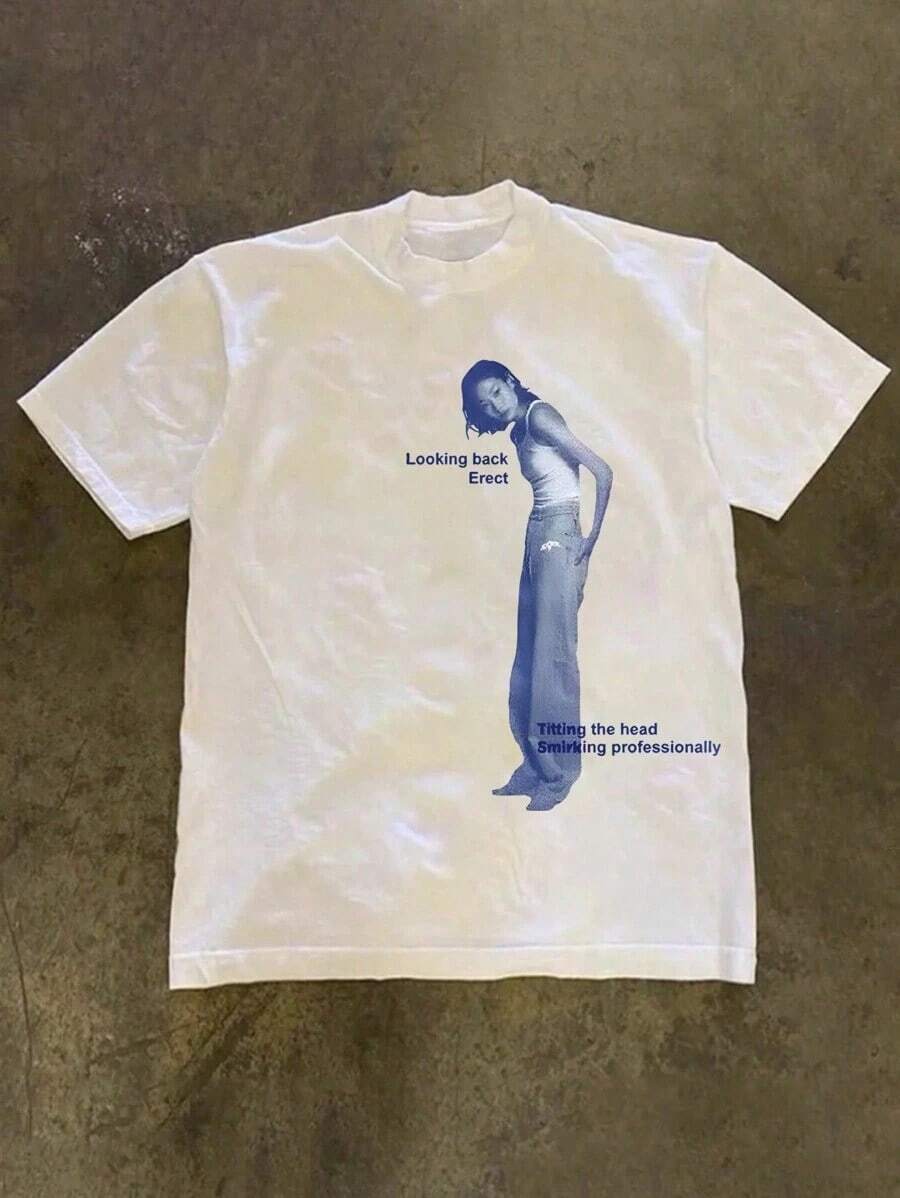 Y2K Aesthetic Women Short Sleeve Crew Neck T-Shirt With Pixel Print Pattern, Retro, Spring/Summer - A-3 - Xem 1