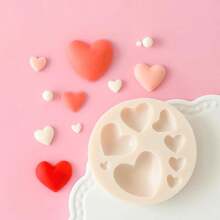 1/2 件多个心形硅胶模具、蜡烛模具、肥皂模具、树脂模具、DIY 软陶粘土滴胶装饰模具、手工装饰艺术工具