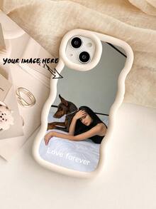 定制手机壳,兼容和Galaxy系列,可定制宠物照片、结婚照、情侣照、儿童照、长辈照、定制标语 - 白色 - 查看 3