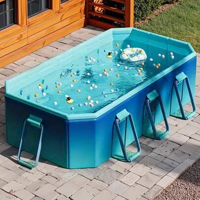 Summer Non-Inflatable Swimming Pool, Large Family Swimming Pool, Including Multiple Components, Durable PVC Material, Ideal Choice For Outdoor Entertainment, Summer Gatherings, Holidays And Family Gatherings