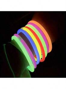 5/10/20/50/100pc Upgraded Fluorescent Luminous Bracelet Necklace, Party, Wedding, Concert Neon Lights - Bright Multi-Color Luminous Stick, DIY Fluorescent Bracelet, Party Decoration, Music Festival Supplies, Party Gifts (Color Random)