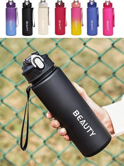 1 garrafa de água de plástico opaco de 600 ml, leve e portátil, com balança para uso esportivo e no escritório - garrafa de água esportiva, adequada para beber água durante exercícios e condicionamento físico.