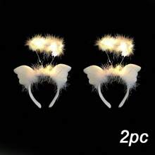 各种发光头带，仙女照片闪光头带灯，适合黑暗中发光的霓虹狂欢派对，适合女性、成人、生日、万圣节、圣诞节礼物、派对用品 - 天使髮箍 - 查看 18