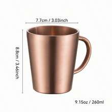 Thickened 304 Stainless Steel Cup, Double-Layer Anti Scald, Water Cup, Coffee Cup, Beverage Cup, Tea Cup, Milk Cup, Easy To Clean, Durable, Drop Resistant, With Handle For Easy Access, Suitable For Home Use, Office, Restaurant, Fast Food Restaurant, Canteen, Beverage Shop, Picnic, Outdoor