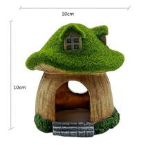 Aquarium Simulation Rockery Landscaping Decoration Stone Landscape Package Aquarium Size Resin Ornaments Moss Mushroom House - 綠色B - 查看 1