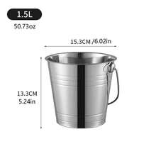 1pc Thickened Stainless Steel Hand-Held Ice Bucket Beer Bucket Bar KTV Ice Particle Bucket Red Wine Bucket Party Champagne Bucket Small Water Bucket, Kitchen Storage And Storage