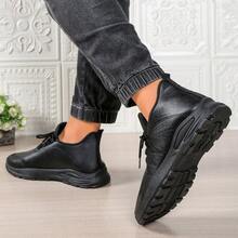 Tênis esportivo casual preto, adequado para cozinha, escritório, trabalho, macio e leve, para todas as estações - Preto - Ver 6