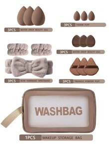 50pcs Makeup Brush Set, Mixed Makeup Beauty Tools, Including: 25pcs Makeup Brushes, 1pc Makeup Bag, 5pcs Beauty Eggs, 5pcs Powder Puffs, 5pcs Mini Beauty Eggs, 5pcs Mini Finger Powder Puffs, 1pc Headband, 2pcs Wristbands, 1pc Cleaning Tool