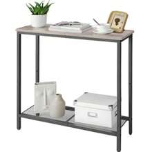 HOOBRO Slim Console Table With Storage Industrial Hallway Table Slim Sofa Table - Grey - View 5