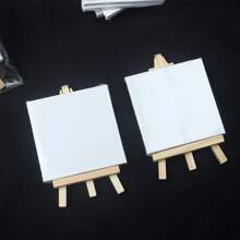 1 طقم من 6 ألوان أكريليك مع حامل وقماش - حفلة تخرج فنية - طقم بدء الرسم متعدد الاستخدامات