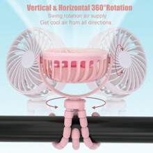 ANTSAY Baby Stroller Cooling Fans - 粉色 - 查看 2