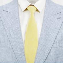 1 pieza Corbata clásica de lino de 6 cm de unicolor para hombre, color macaron