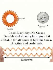 100 piezas Gomas de pelo en espiral de color caramelo, bandas de pelo de alta elasticidad, adecuadas para coleta, moño, accesorios de cabello diarios