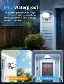 Aigostar Foco LED con Sensor Movimiento 50W,4300LM Super Brillo Focos LED Exterior IP65 Impermeable,Blanco Frío 6500K Proyector Led Exterior,Perfectas para Jardín, Garaje, Patio, etc. - 50W - Ver 3