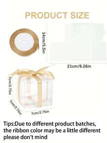 50 pezzi/20 pezzi Scatole regalo trasparenti con nastri, scatole in plastica PVC trasparente da 2,75 pollici + 2 pollici, scatole di imballaggio singolo per sapone, scatole regalo trasparenti con nastri per omaggi da festa, scatole di caramelle in plastica trasparente adatte per matrimoni, feste, compleanni, confezioni regalo, omaggi da festa, piccoli regali aziendali, bomboniere, decorazioni per compleanni, Natale, Ognissanti