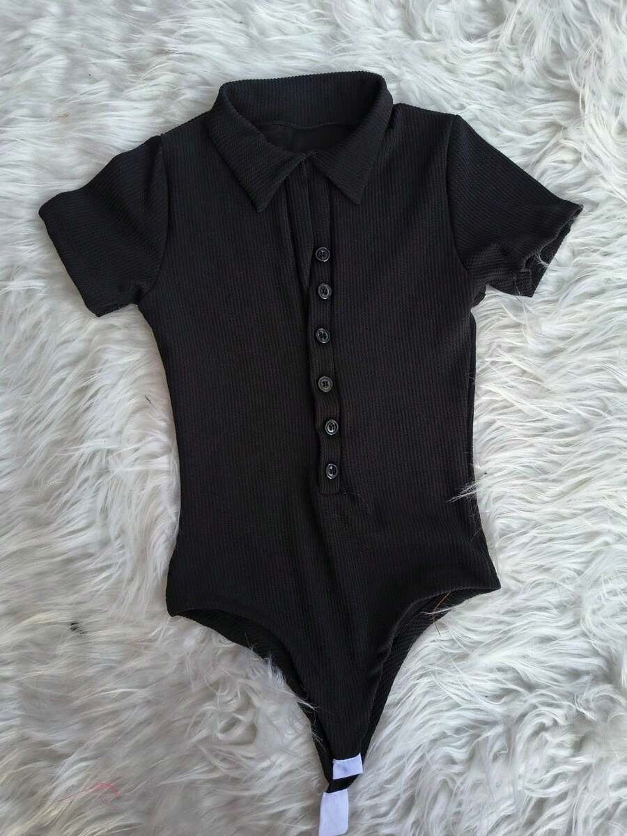 BODYSUIT WITH BUTTONS 2025 - Black - View 1