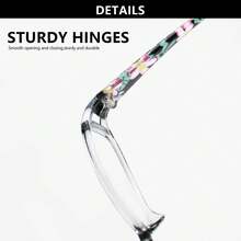 2 Stücke modische quadratische Lesebrille mit Blumenmuster, elegante Lupen mit hochauflösenden Gläsern und farbenfrohen Fassungen für Männer und Frauen, ideal für den täglichen Gebrauch, Büro und Outdoor-Einsatz