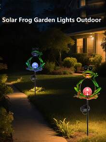 ضوء الحديقة على شكل ضفدع معدني تعمل بالطاقة الشمسية، هي ديكور مثالي للحديقة الخارجية، مناسبة لزينة الحديقة والساحة، ويمكن أن تكون هدية مفكرة لربة المنزل وللسيدات. تجعل هذه الإضاءة التي تعمل بالطاقة الشمسية الضفدع المعدني يشع لمعان فريد في الحديقة، ليصبح اللمسة النهائية لمشهد الحدائق الخارجية. - أخضر - مشاهدة 2