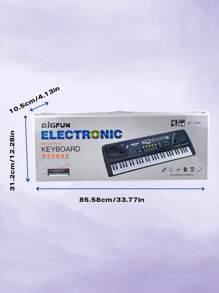 Teclado electrónico portátil de 61 teclas con micrófono y puerto USB - Instrumento musical digital con canciones incorporadas, grabación y reproducción, volumen ajustable - Ideal para principiantes, adolescentes y adultos