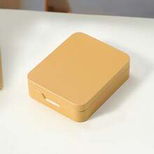 1pc Customizable Pattern Tin Can - Macaron Colors Available (Macaron White/Gold/Orange Etc.), Rounded Body With Smooth Tin Material, Metallic Luster, Tight-Sealing Lid Design - Moisture-Proof, Compact & Practical, Suitable For Tea Lovers, Jewelry Collectors, Home Organization Enthusiasts, And Students