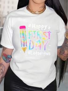 Happy First Day Let'S Do This Welcome Back To School Tie Dye T-Shirt-1 - White - View 1
