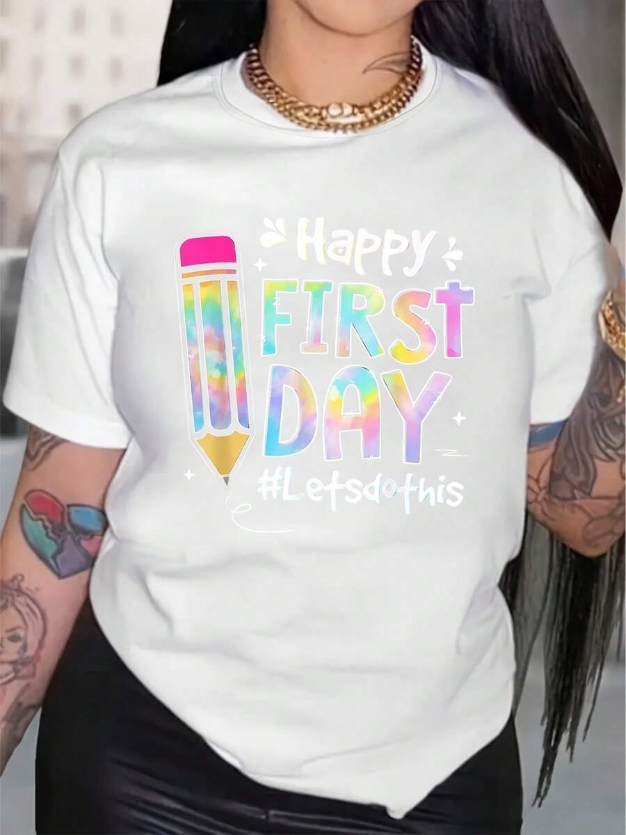 Happy First Day Let'S Do This Welcome Back To School Tie Dye T-Shirt-1 - White - View 1