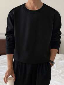 1pc Teen Boys Minimalist Retro Outdoor Pullover Sweater, Knit, Autumn/Winter