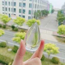 1pc Natural Clear Quartz Torch Carving Piece Ornament, White Crystal Flame Carving Piece, Crystal Crafts, Creative Home Interior Decorative Ornament, Valentine's Day Gift, Unique Holiday Gift