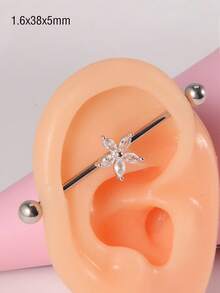 1 Miếng Hoa tai Khối Zirconia  Trang trí - Bạc - Xem 13