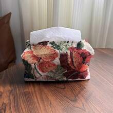 多巴胺纸巾袋刺绣纸巾盒车载纸巾架客厅茶几高档编织餐巾收纳袋 - 彩色 - 查看 7