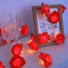 Mẫu mới, Đèn LED, Dây đèn lồng hoa hồng thật, Đèn nhỏ nhiều màu, Ngày lễ tình nhân, Đám cưới, Lời cầu hôn lãng mạn, Đèn trang trí tỏ tình - Dây đèn hoa hồng - Xem 28