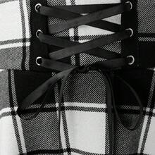 Back To School Essentials Gothic Plaid Mini Skirts For Women Short High Waist Plaid Skirts - Orange Beige - 查看 10