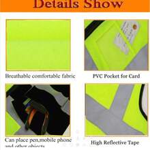 High-Visibility Reflective Vest - Multiple Pockets, Unisex, Lightweight & Breathable (No Overheating) - Ideal For Outdoor Cycling/Construction/Sanitation - ANSI/ISEA Compliant - 淺藍 - 查看 5