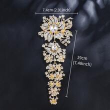 1 chiếc ghim cài áo pha lê dài, sang trọng, làm từ hợp kim kẽm, thích hợp cho tiệc tùng, đám cưới, trang trí bó hoa cưới dành cho nữ. - XD11144 - Xem 13